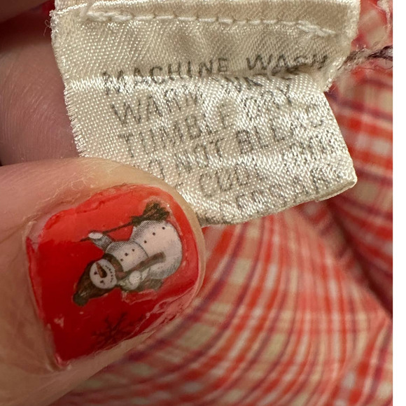 Ann Klein vintage red plaid long sleeves button shirt size 10 - Picture 5 of 12